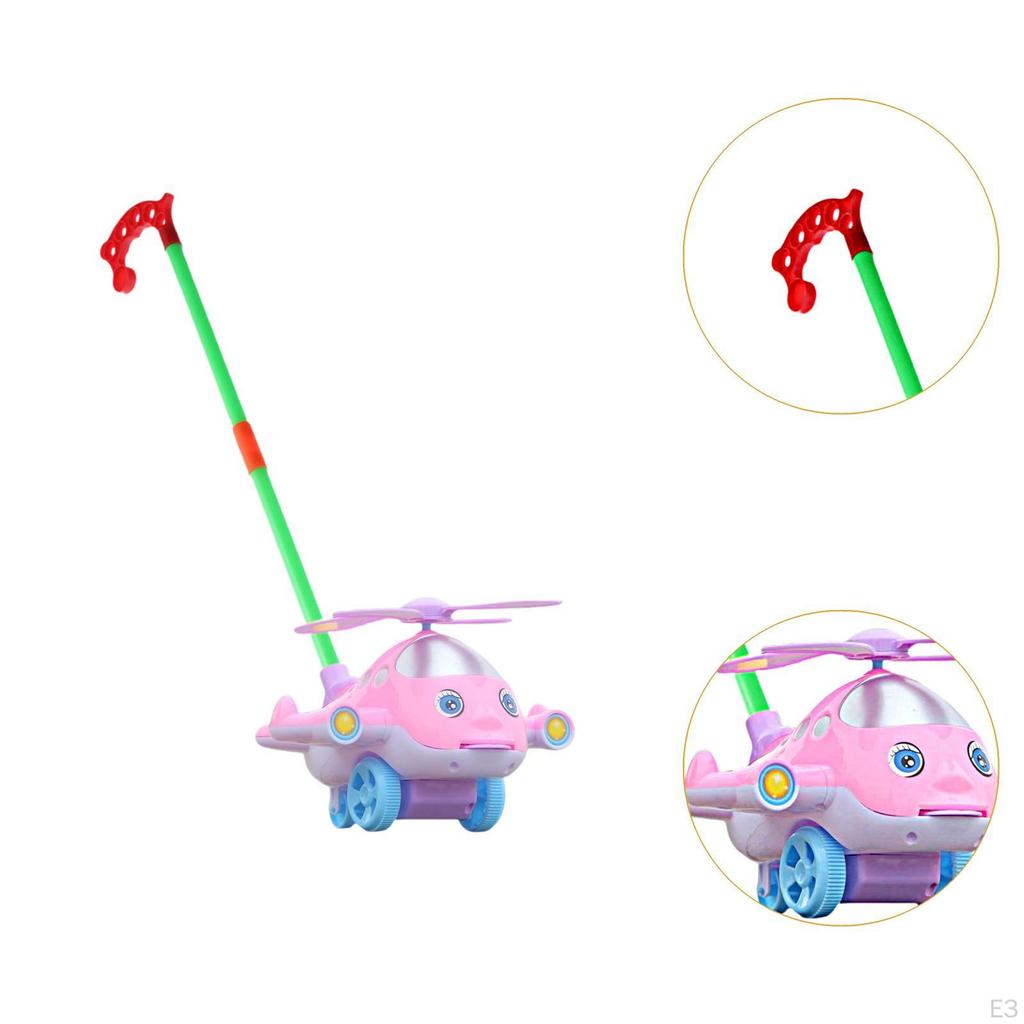 Avión de Dibujos Animados Juguete para Empujar para Niños Pequeños de 1 a 3 Años Actividades de Aprendizaje