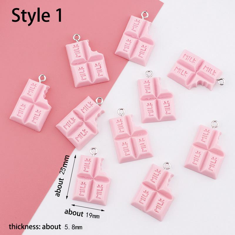 10pcs/lot 18*28mm Chocolate Milk Resin Charms Pendants for DIY Jewelry Making Accessories Handmade Earring Necklace Bracelet