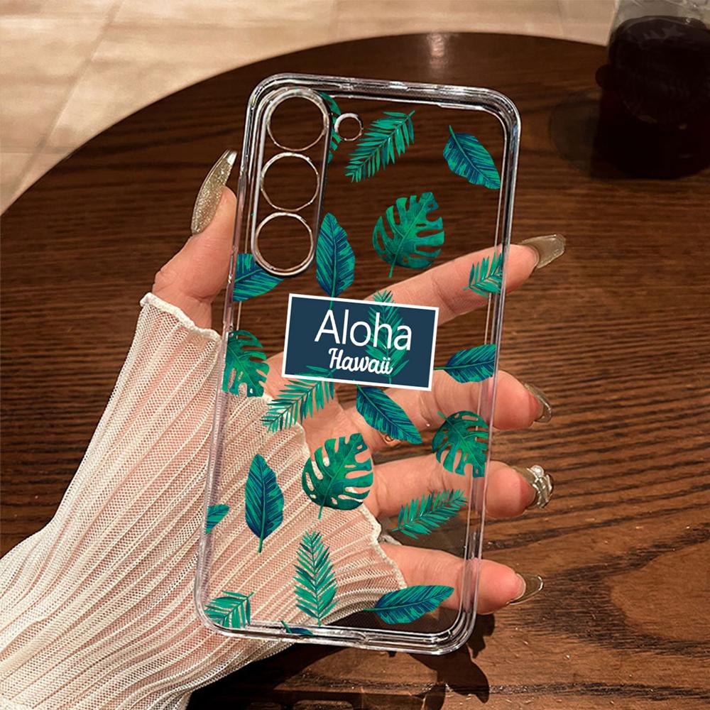 Monstera Deliciosa Lavender Floral Phone Case For Samsung Galaxy A56 A16 A26 A36 A37 A57 A21S A53 A33 A73 A12 Transparent Cover