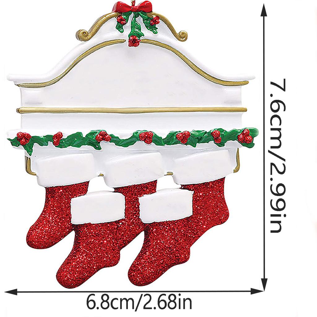Creative Resin Christmas Socks, Home Nameplate DIY Pendant, Christmas Pendant, Christmas Tree Decoration (Can Write)
