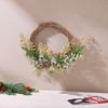 New Gold Christmas Wreath with Pine Needles & Cones for Indoor Wall or Fireplace Decor
