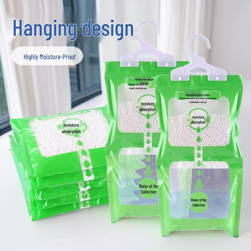 Hanging Moisture Absorber & Dehumidifying Bag for Wardrobes - Water Absorption Desiccant
