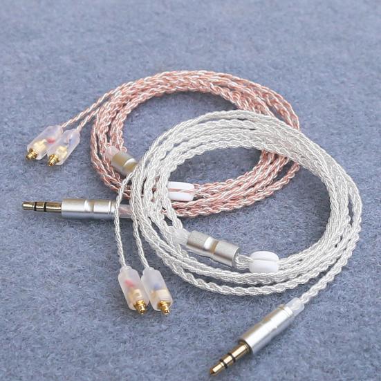 1.2M MMCX Earphone Cable Replacement Detachable 3.5MM 4 Core Silver-Plated Earbuds Wire Headphone Extension Cord
