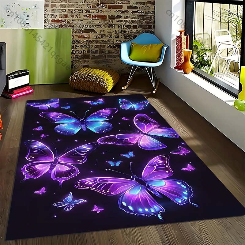 

Fantasy Butterfly Print Carpet for Living Room Bedroom Bedside Bathroom Floor Mat Area Rug Sofa Mat Home Decor Machine Wash 40x60cm
