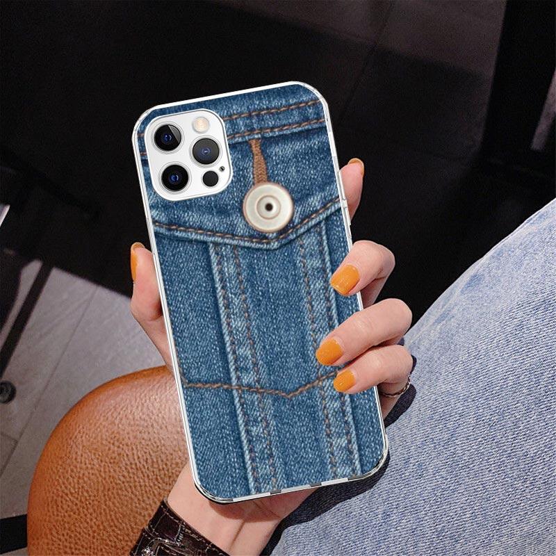 Jeans Cowboy Denim Printed Phone Case For iPhone 17 Air 16 Pro Max 16E 15 + 14 Plus 11 12 13 Mini 7 8 SE Gift Print Cover Fundas