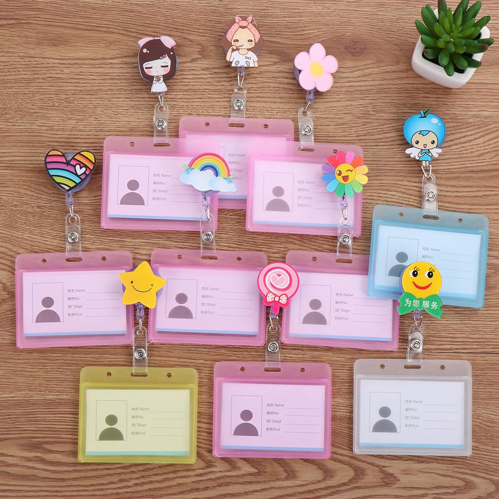 New Nurse Doctor Retractable Badge Reel with Horizontal Style Aluminum ID Business Card Work Card Badge Holder Office Supplies