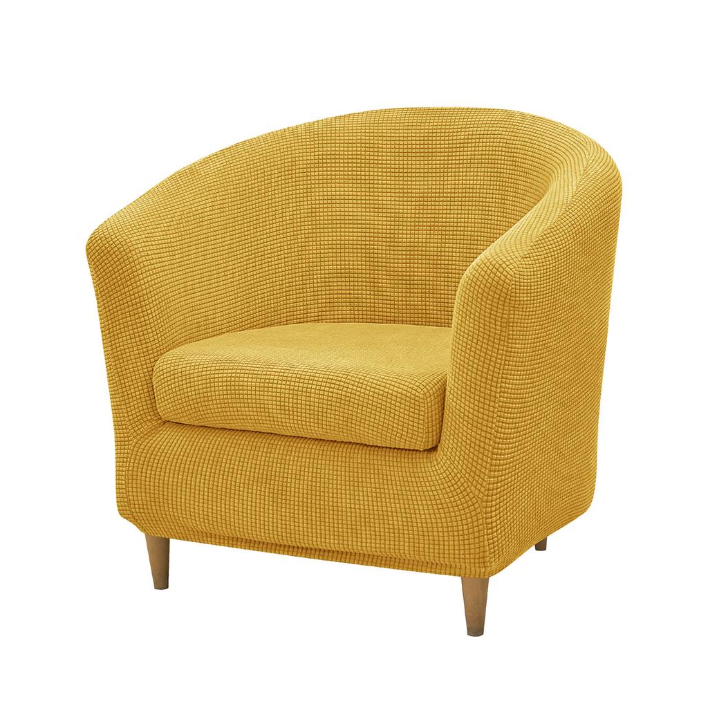 2pcs/set Jacquard Stretch Club Armchair Slipcover 1pc Barrel Tub Sofa Cover + 1pc Polar Fleece Couch Cover Furniture Protector