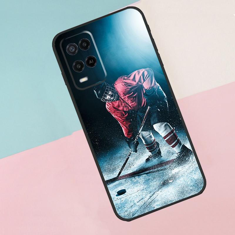Ice Hockey Sport For Oppo A17 A77 A60 A74 A94 A54 A18 A38 A58 A78 A98 A40 A80 A16 A76 A96 A15 A57S Phone Case