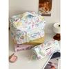 1Pc Colorful Marine Life Pattern Quilting Cosmetic Bag, Cosmetic Pouch, Makeup Bag Large Capacity Kawaii Toiletries Bag Travel Toiletry Organizer