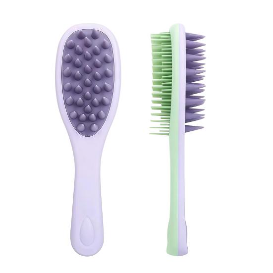 Double-sided Shampoo Brush Long Handle Scalp Massager Comb Men Women 2-in-1 Hair Scrubber Fine Wide Teeth Detangling Brush