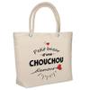 Insulated Beach Bag - PLANETEE - Soft Cooler Bag - Beige Cotton - Large Capacity - Printed In France