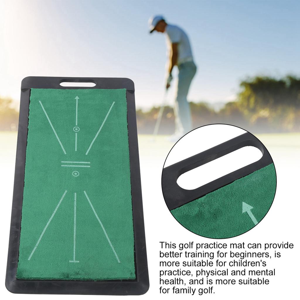Mini Golf Putting Swing Practice Mat Hitting Training Flannel Rubber Pad for Indoor Outdoor
