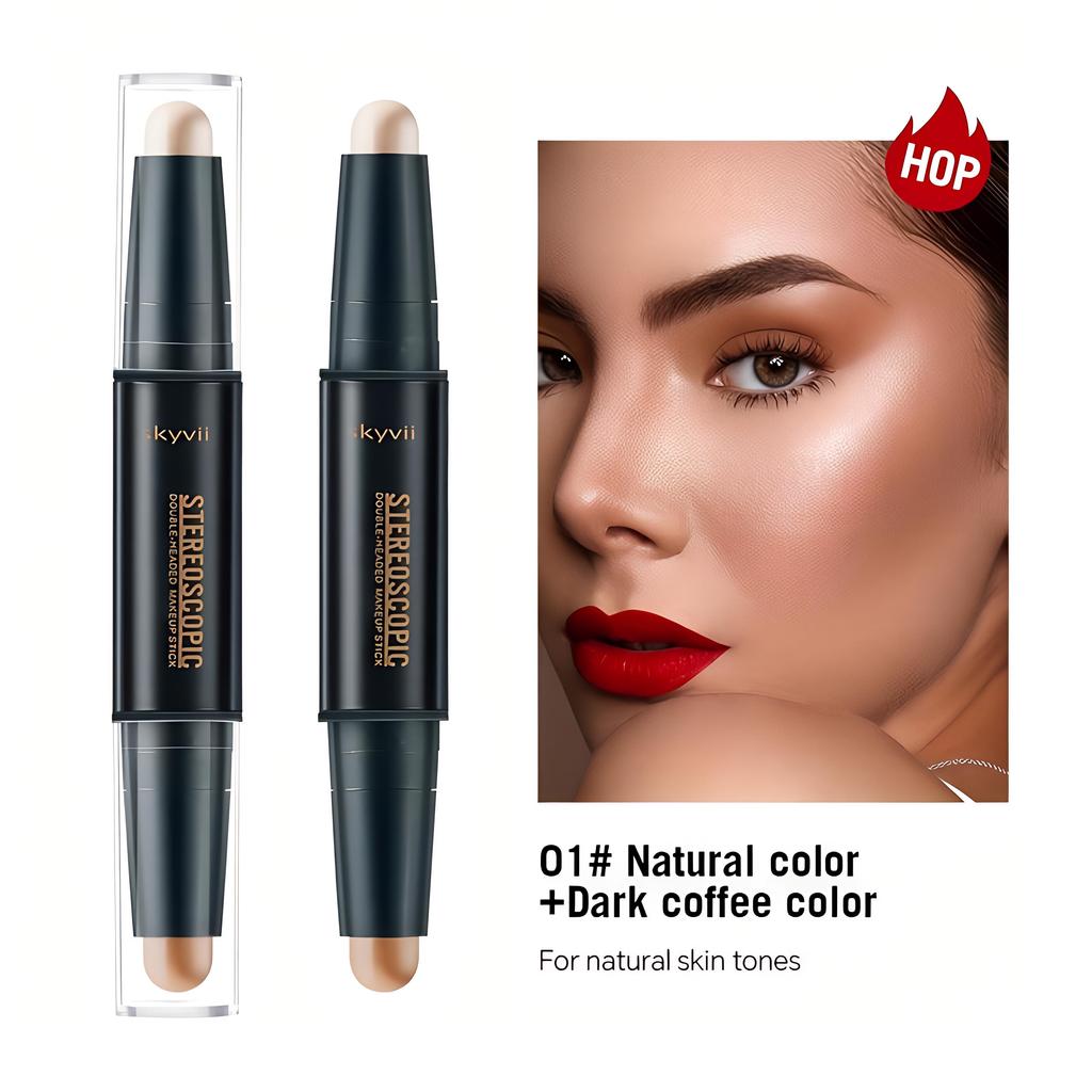 Contouring Stick With Double-headed, Dual-purpose Concealer Highlighter For Three-dimensional Nose Bridge Shadow V Face High Nose Bridge Face Makep