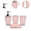4 Piece Soap Dispenser, Toothbrush Holder, Apartment Essentials, Premium Modern Bathroom Accessory