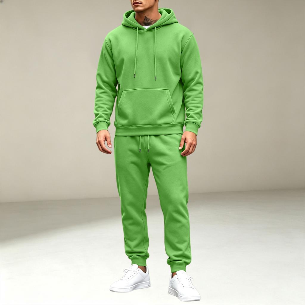 Men's Pullover Hoodie Sweatshirt Athletic Track Suit Set for Sports, Workout and Casual Wear