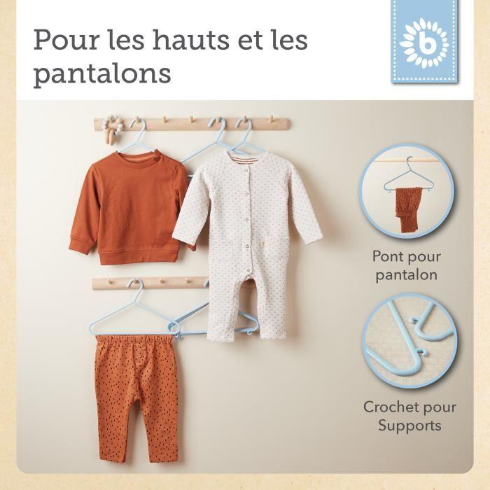 Cintres Enfant - BIECO - 16 pcs - Plastique - Longueur 30 cm - Couleur Blanc