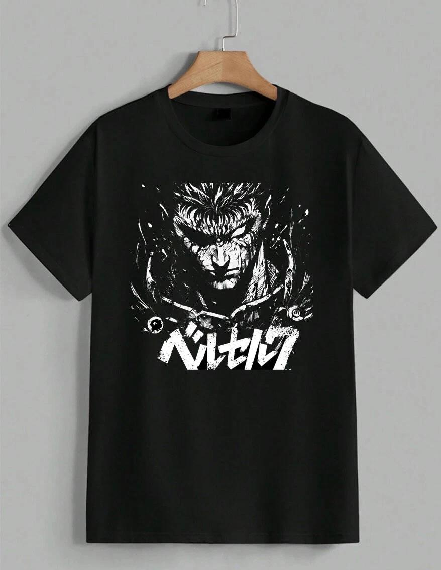 Berserk Guts T-Shirt Anime Manga Graphic Tee Cool Japanese Streetwear Unisex XS