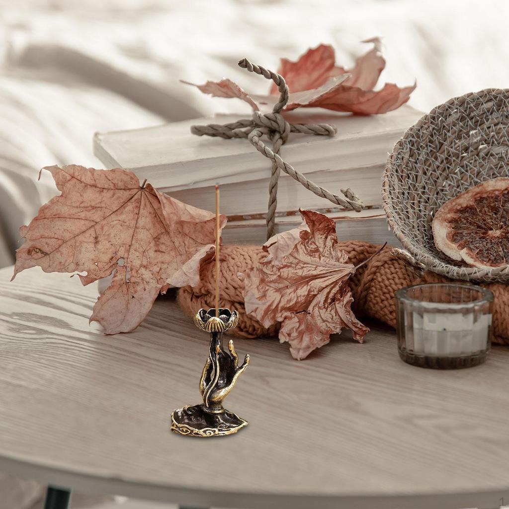 Backflow Incense Holder Waterfall Burner Decor Stick Cone Alloy Censer for