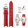 For Bao-ruo Watch Band 88105L/88103L/GG015 Genuine Leather Watchband Notched Bracelet Red Brown Black Fashion Strap Women 18mm