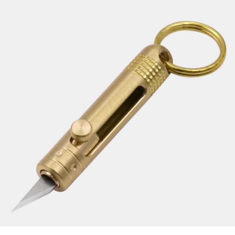 Brass Knife Keychain Pendant Outdoor Carry-on Disassembly Express Utility Knife Office Stationery Cutting Supplies