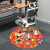 1pc Colorful Stars Pattern Chair Carpet for Office, Round Polyester Mat, Indoor Decor for Office, Easycare Fabric, Washable Non-slip Area Carpet