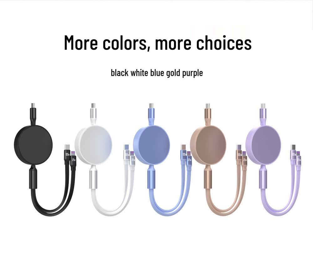 100W/27W PD Fast Charging Retractable Cable for Apple & Huawei Laptops