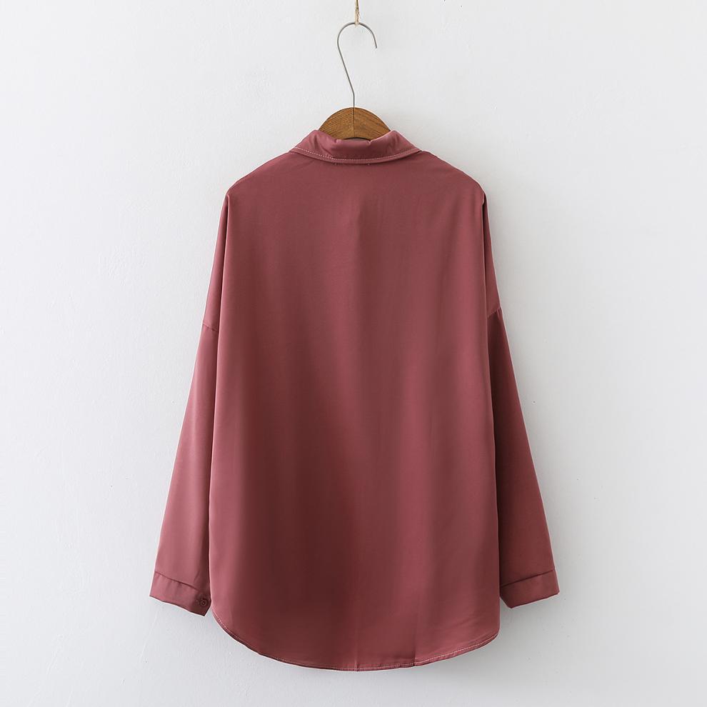 Dámská košile Podzimní Vintage Košile s dlouhým rukávem Módní Temperament Tenký top