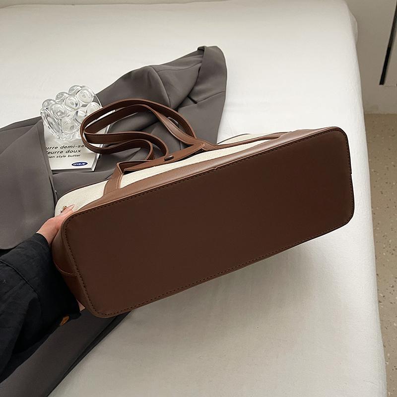 Piece for Travel, Casual Large-capacity Women's Bag, Fashionable Shoulder Bag, Work Clothing Bag, Canvas Versatile Tote Bag