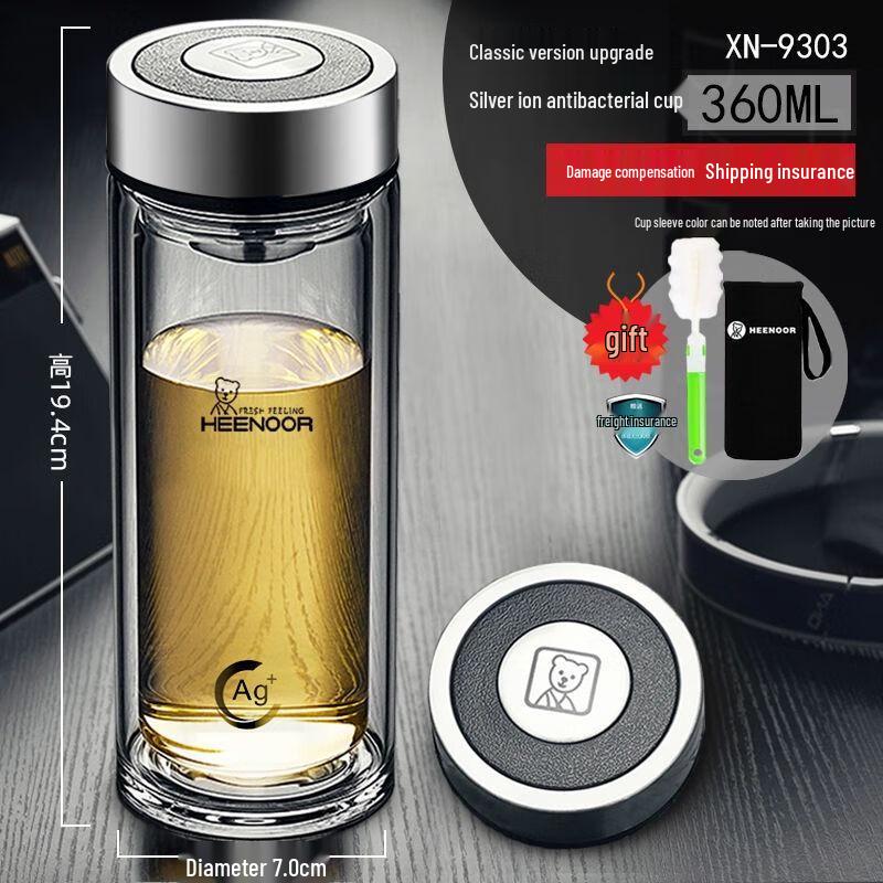 Xino Double-Layer Insulated Borosilicate Glass Tea & Water Cup