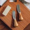 Upright Butter Knife with Solid Wood Handle Stainless Steel Cheese Spreader for Toast Jam Non-Slip Peanut Butter Smearing Tool
