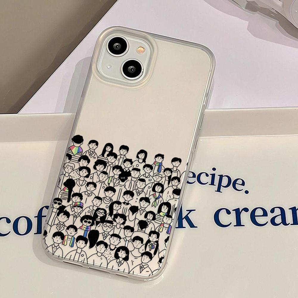 Character illustration is suitable for iPhone17promax Apple 17 matte large hole mobile phone case 16/15 anti-drop hair.