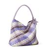 PU Braided Shoulder Bag Large Capacity Bucket Bag Lazy Tote Bag Travel Tote Bag