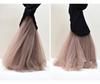 Women's Mesh Pleated Tulle Midi Skirt - Mid-Length, Large Swing Design for Dance and Fairy Styles.