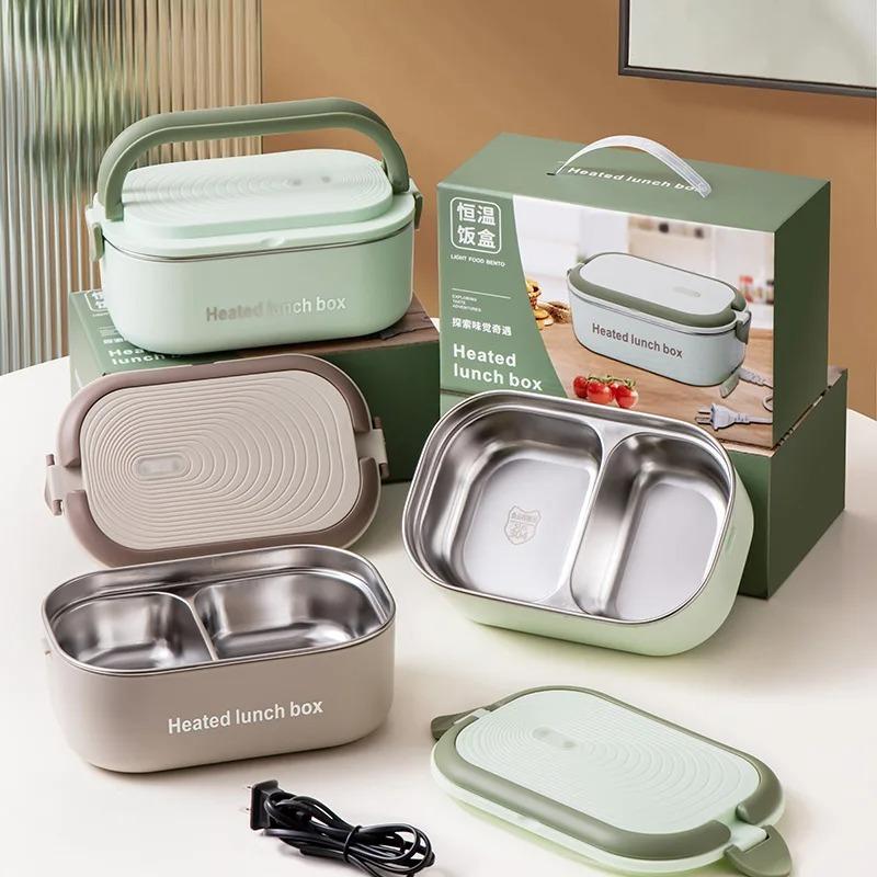 New 304 Stainless Steel Electric Lunch Box - 220V Water-Free Constant Temperature Heating Portable Bento Box