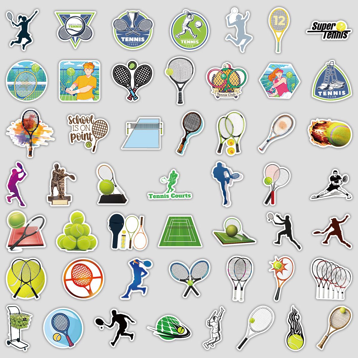

50 Sports Tennis Doodle Stickers Water Cup Skateboard Waterproof Decorative Stickers Children DIY Sports Stickers