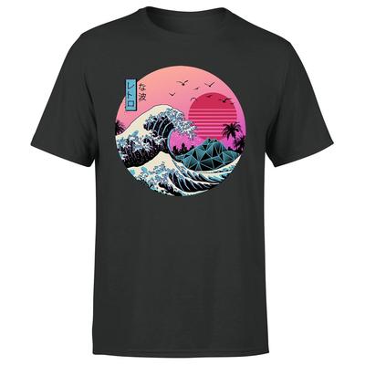 Retro Great Wave Tshirt Unisex - Kanagawa, Art, Japan S Mens T-Shirt P1 OR A
