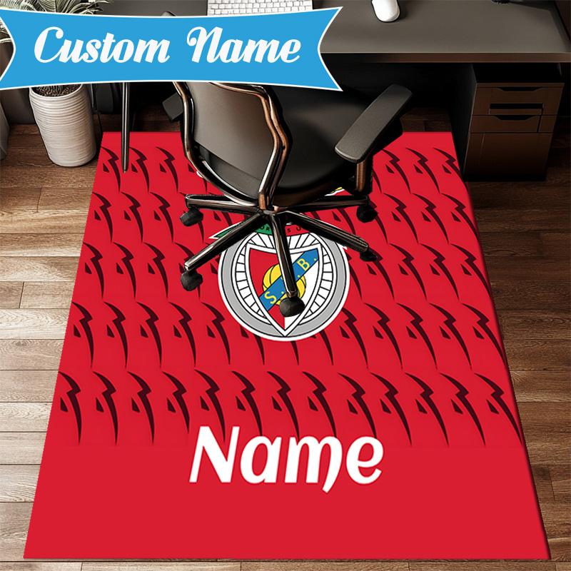 Custom Name Benfica Crest Rug Game Carpet, Floor Mat for Bedroom Living Room Entryway Rug, Home Decor Idea Gift for Christmas Birthday