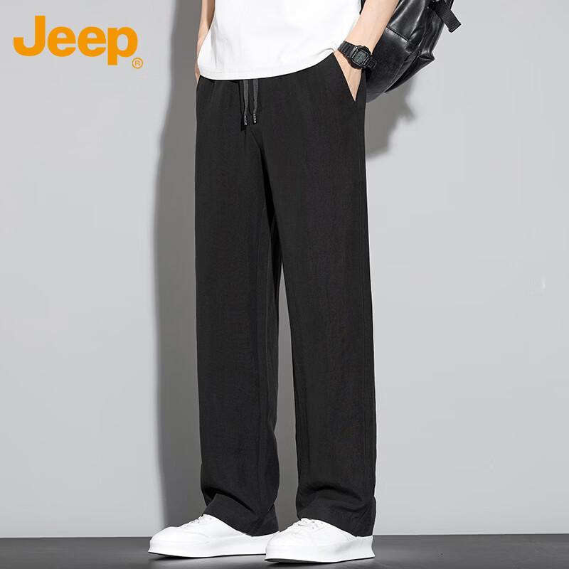 JEEP Men s Summer Tencel Linen Loose Straight Casual Pants XL