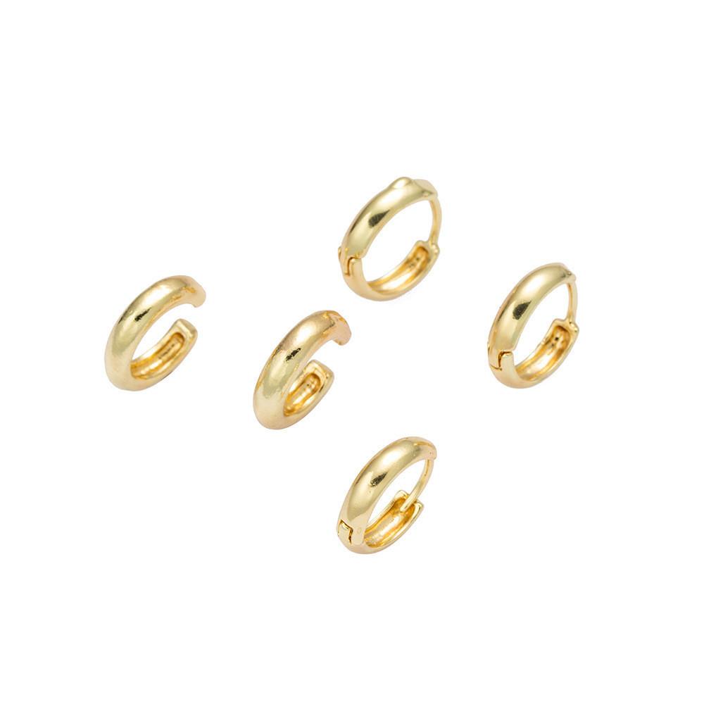 Elegant Gold Copper Earring Set For Women Trendy Geometric Fashion Jewelry