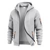 Mens Loose Heavyweight Fleece Zip Up Hooded Casual Workwear Long Sleeve Cardigan Sweatshirt