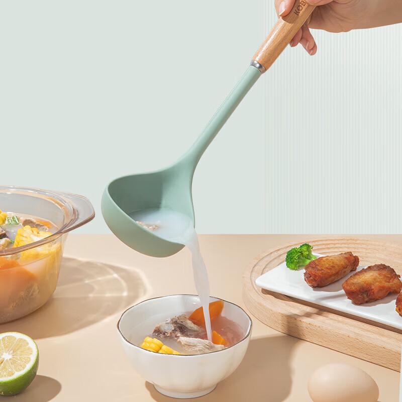 KOBACH Beechwood Handle Silicone Spatula & Spoon Set
