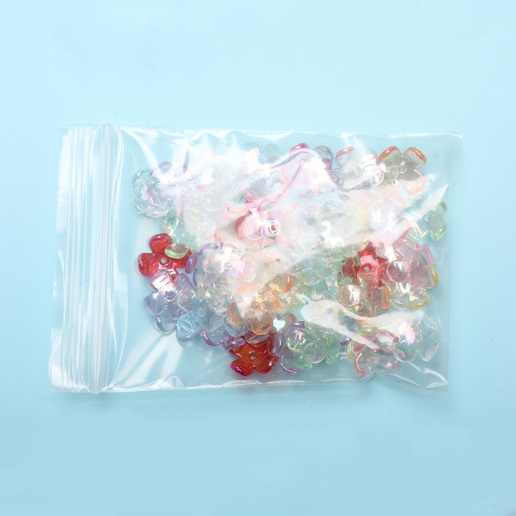 Home Four Petal Receptacle For Jewelry Making Charms Supplies AB Color Flower Beads 17x6mm Necklace 60pcs Spacer Beads Bracelets