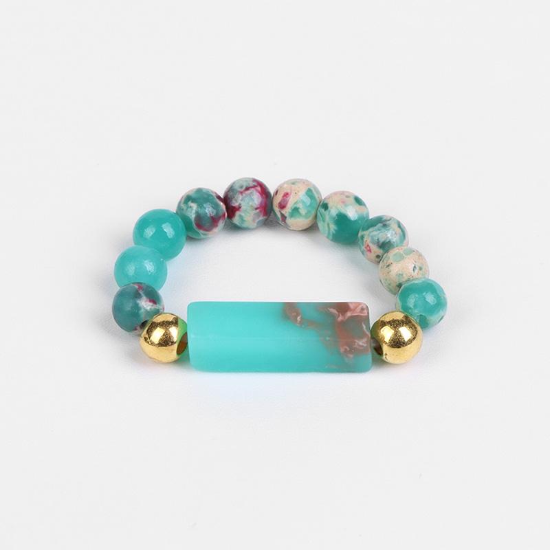 4mm Beads Rings For Women Men Trendy Cuboid Beaded Rings Chakra Healing Quartzs Finger Rings Handmade Hit Rings Jewelry Party