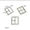 New Multi Size Gold and Silver Double Color Metal Zinc Alloy Water Diamond Rectangular Buckle Luggage Adjustable Buckle with Sun