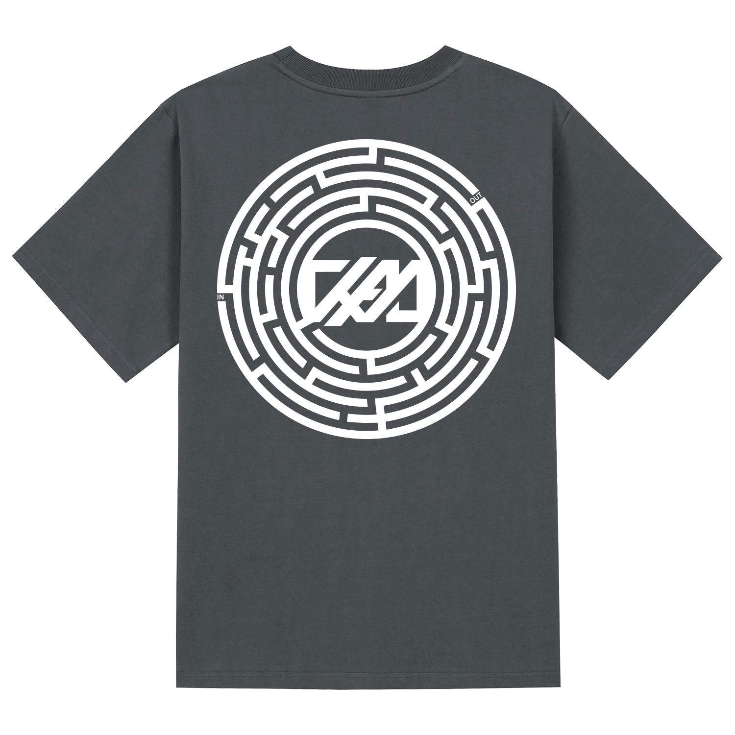Khan 6312 Ktg0036 Pan S Labyrinth Short Sleeve T-Shirt - Gray Grey/Xl