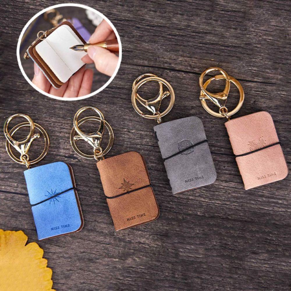 Cowhide Cover Tiny Leather Notebook Charm Decorative Travel Sketchbook Planner Backpack Decoration