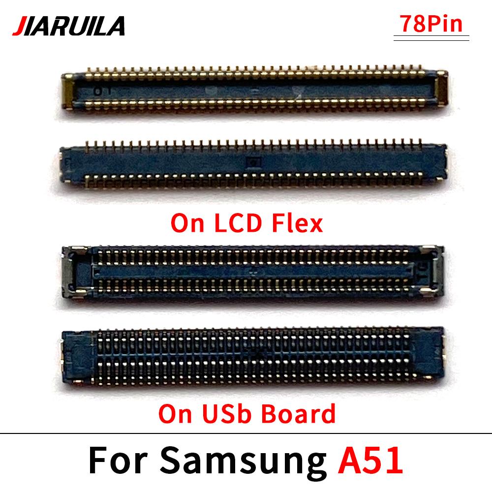 LCD Display Main Board Flex FPC Connector For Samsung A11 A115 A115F A31 A41 A51 A71 USB Charger Charging Plug 34 Pin -78 Pin