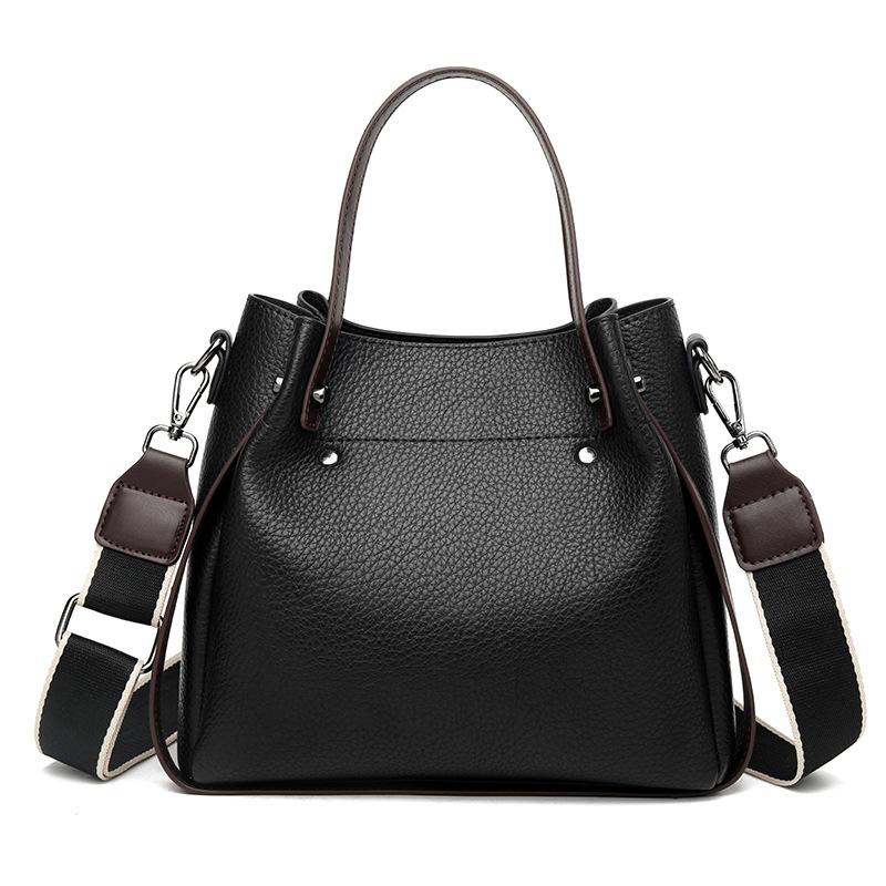 Bags 2025 New Wide Strap Women's Bag Commuter Large Capacity Bucket Bag Versatile Fashion One Shoulder Women's Handbag