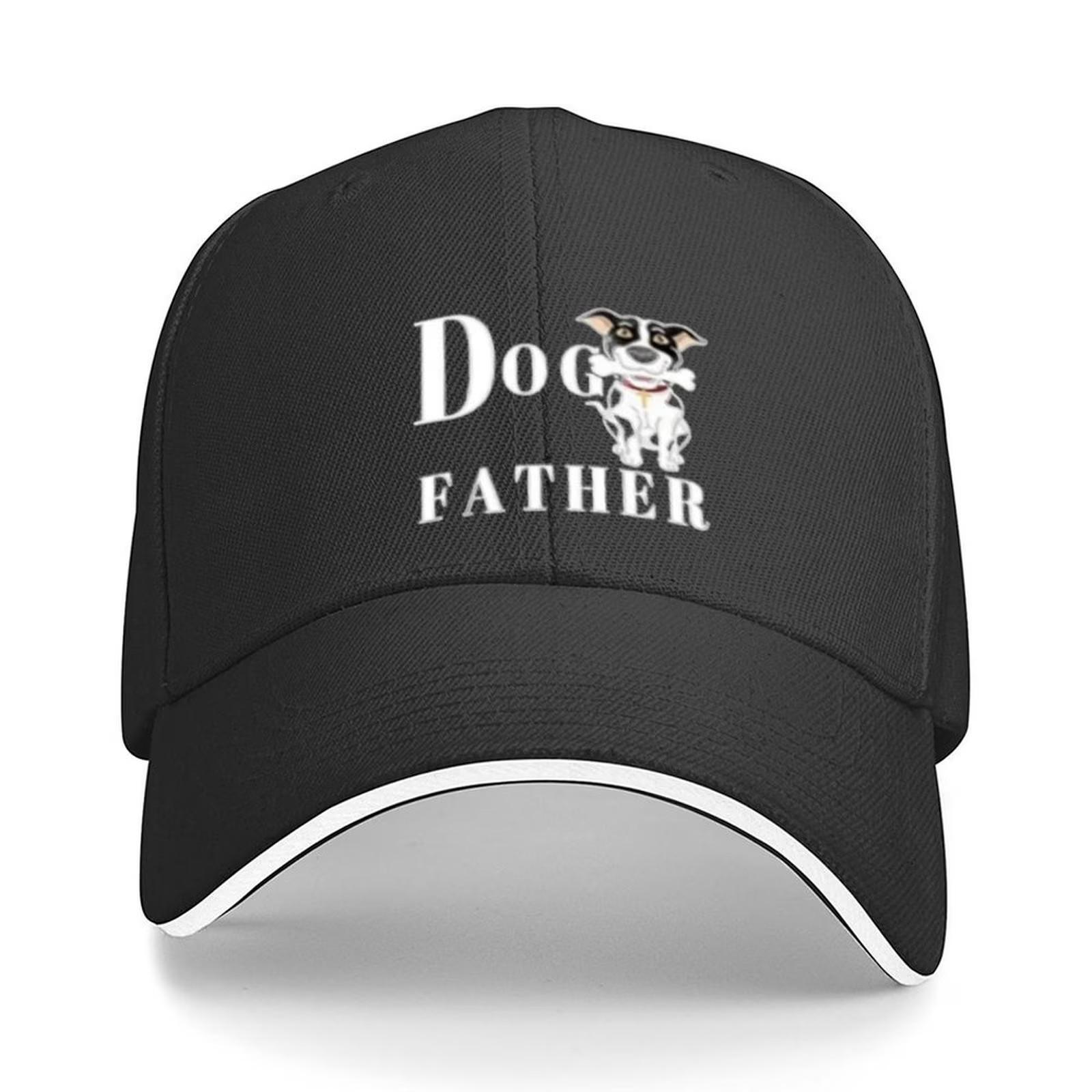Dog Father Graphic Print Baseball Cap Polyester Novelty Casual Adjustable Hat for Unisex One Size