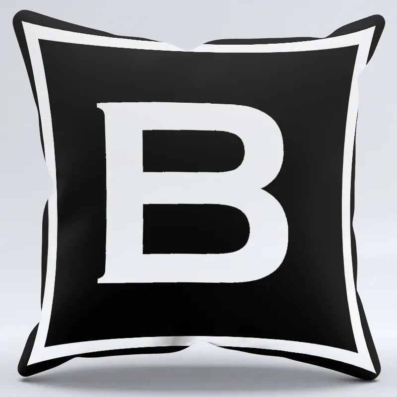 Simple Black And White Letter Printed Pillowcase Decorative Pillow Cushion Cover Suitable For Home Sofa Car Office Cushion